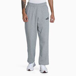 PUMA Men's Slim-Fit Logo-Print Fleece Sweatpants, Grey, M